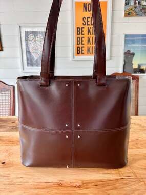 Vintage Tod's Leather Tote Bag A4 Business Bag Women's Designer Purse